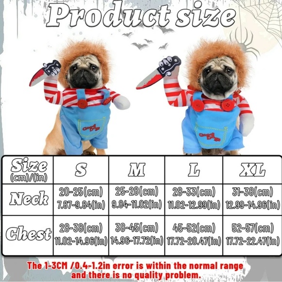 Chucky Good Dog Halloween Costume Size Medium - Picture 4 of 4